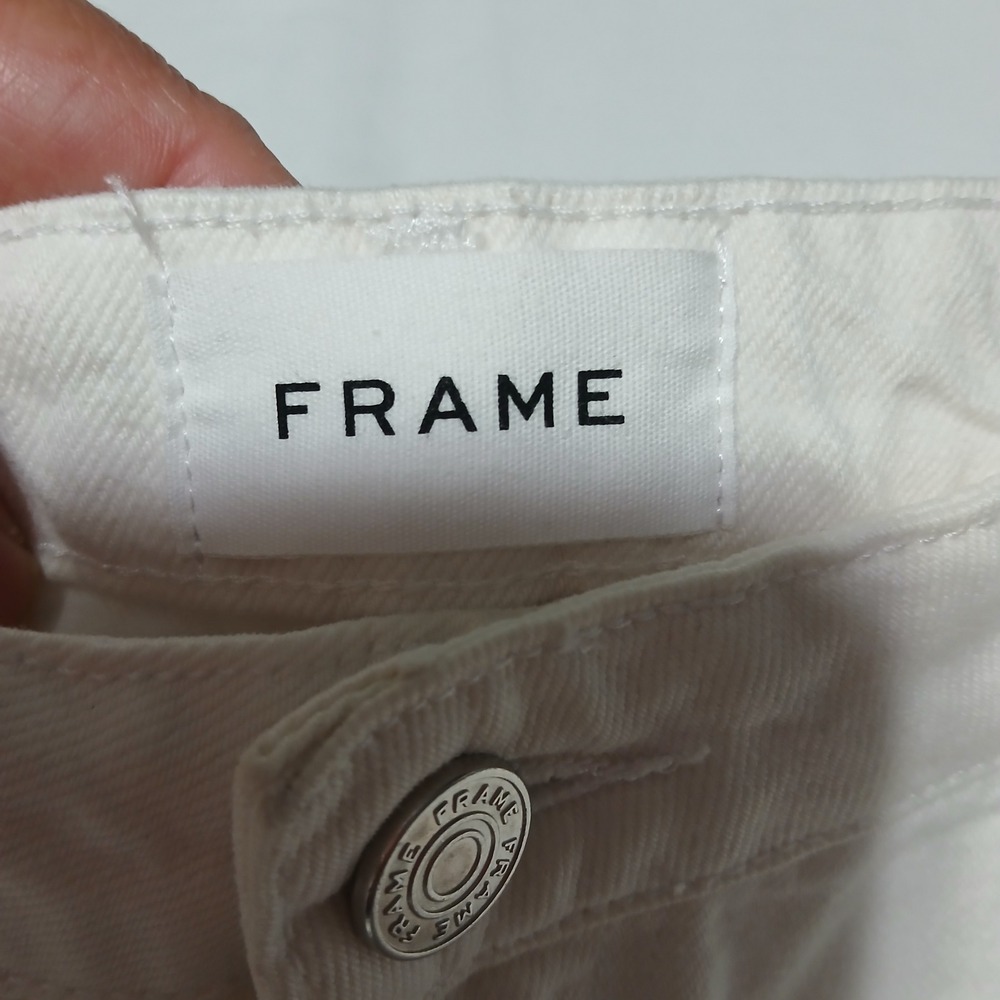 FRAME The Low Boot Jeans White Low Rise Bootcut Denim Womens - Picture 5 of 14
